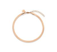 s.Oliver Bracelet élégant en acier inoxydable poli - Or rose - Chaîne serpent réglable jusqu'à 21 cm - Imperméable et doux pour la peau
