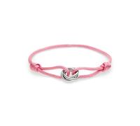 s.Oliver Bracelet élégant en acier inoxydable poli - Rose - Bracelet textile réglable jusqu'à 24 cm - Imperméable et doux pour la peau