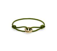 s.Oliver Bracelet élégant en acier inoxydable poli - Vert - Bracelet textile réglable jusqu'à 24 cm - Imperméable et doux pour la peau