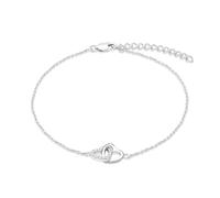 s.Oliver Bracelet élégant en argent sterling 925 poli - Argent - Chaîne d'ancre réglable jusqu'à 21 cm - Imperméable et doux pour la peau