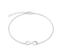 s.Oliver Bracelet élégant en argent sterling 925 poli - Argent - Chaîne rolo réglable jusqu'à 21 cm - Imperméable et doux pour la peau