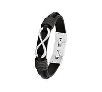 s.Oliver Bracelet en acier inoxydable pour hommes, 20,5+1,5 cm, argent, Infinity, Livré dans une boîte cadeau de bijoux
