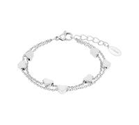 s.Oliver Bracelet en acier inoxydable Filles Enfants Bijoux de bras, 14+2 cm, Argent, Coeur, Livré en boîte cadeau de bijoux