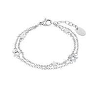 s.Oliver Bracelet en acier inoxydable Filles Enfants Bijoux de bras, 14+2 cm, Argent, Étoile, Livré en boîte cadeau de bijoux