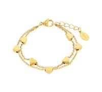 s.Oliver Bracelet en acier inoxydable Filles Enfants Bijoux de bras, 14+2 cm, Or, Coeur, Livré en boîte cadeau de bijoux