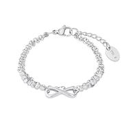 s.Oliver bracelet en acier inoxydable filles enfants bijoux de bras, avec verre, 14+2 cm, argent, Infinity, Livré en boîte cadeau de bijoux