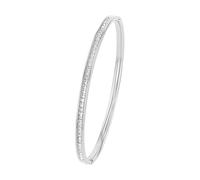 s.Oliver Bracelet en acier inoxydable pour dames, avec cristal, 6,2 cm, argent, Livré dans une boîte cadeau de bijoux