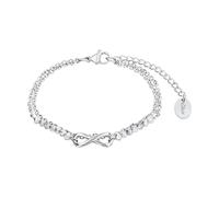 s.Oliver Bracelet en acier inoxydable pour dames, avec verre, 16+4 cm, argent, Infinity, Livré en boîte cadeau de bijoux