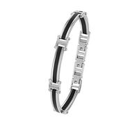 s.Oliver Bracelet en acier inoxydable pour hommes, 18,5+1,5+1,5 cm, argent, Livré dans une boîte cadeau, 2035798