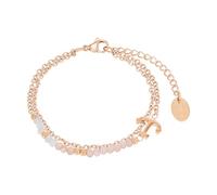 s.Oliver Bracelet en acier inoxydable pour dames, avec verre, 16+4 cm, couleur rose, ancre, Livré dans une boîte cadeau de bijoux