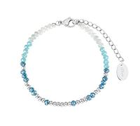 s.Oliver Bracelet en acier inoxydable pour dames, avec perle de verre, 16+4 cm, argent, Livré dans une boîte cadeau de bijoux