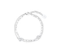 s.Oliver Bracelet en argent sterling 925/acier inoxydable pour femme, bracelet à motif, livré dans un coffret cadeau.