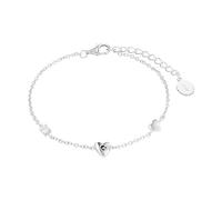 s.Oliver Bracelet en argent 925 Sterling pour femme, avec zirconium synth., 16+3 cm, argent, cœur, Livré en boîte cadeau,