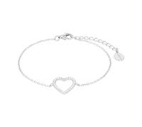 s.Oliver Bracelet en argent sterling 925/acier inoxydable pour femme, bracelet cœur, livré dans un coffret cadeau.