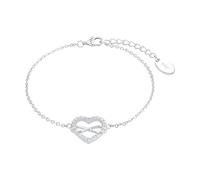 s.Oliver Bracelet en argent 925 Sterling pour dames, avec zirconium synth., 17+3 cm, argent, infini, Livré en boîte cadeau de bijoux