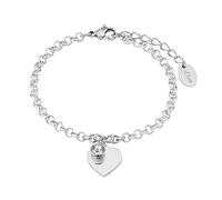 s.Oliver Bracelet en argent sterling 925/acier inoxydable pour femme, bracelet cœur, livré dans un coffret cadeau.