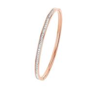 s.Oliver Bracelet-jonc en acier inoxydable pour femme, avec cristal, 6,3 cm, couleur rose, Livré dans une boîte cadeau de bijoux