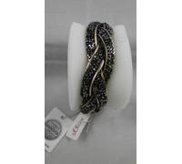 S.Oliver Bracelet pour Femmes - Laiton Cuir/Cristal Gris (515955) Neuf + Ovp
