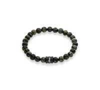 s.Oliver Bracelet pour garçon - Bracelet en perles - Vert - 17 cm - Imperméable et doux pour la peau