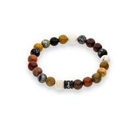 s.Oliver Bracelet pour homme - Aspect perle - Multicolore - Bracelet textile réglable jusqu'à 22 cm - Imperméable et doux pour la peau