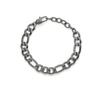 s.Oliver Bracelet pour homme - Bracelet en acier inoxydable brossé - IP Gun - Figaro réglable jusqu'à 22 cm - Imperméable et doux pour la peau
