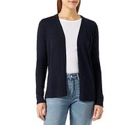 s.Oliver Cardigan à Manches Longues pour Femme, Tricot Fin, mélange de Coton, sans Fermeture, 5959 Bleu, 46