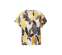 s.Oliver Chemisier écru / brun foncé / jaune d'or, Taille XL