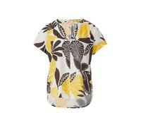 s.Oliver Chemisier écru / brun foncé / jaune, Taille L