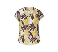 s.Oliver Chemisier écru / brun foncé / jaune, Taille XXXL