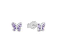 s.Oliver Clous d’oreilles en argent sterling 925 pour fille, bijou d’oreille pour enfant, avec oxyde de zirconium synthétique, papillon, livré dans une boîte cadeau pour bijoux