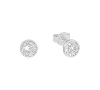 s.Oliver Clous d'oreilles en argent 925 Sterling pour filles Enfants Boucles d'oreilles, avec zirconium synth., 0,6 cm, blanc, étoile, Livré dans une boîte cadeau de bijoux