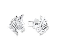 s.Oliver Clous d'oreilles en argent 925 Sterling pour filles Enfants Boucles d'oreilles, avec zirconium synth., 0,9 cm, argent, licorne, Livré en boîte cadeau de bijoux