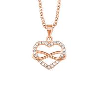 s.Oliver Collier avec pendentif en argent 925 Sterling pour femmes, avec zirconium synth., 42+3 cm, couleur rose, Infinity, Livré en boîte cadeau de bijoux