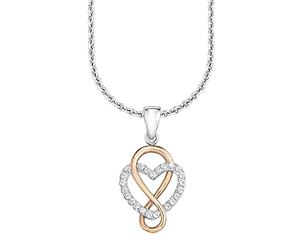 s.Oliver Collier avec pendentif en argent sterling 925 pour femmes, avec zirconium synth., 42/45 cm, or, cœur, Livré en boîte cadeau de bijoux