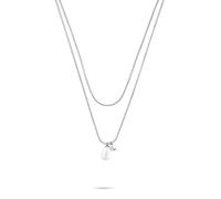 s.Oliver Collier élégant en acier inoxydable poli - Argenté - Chaîne serpent de 42 cm - Imperméable et doux pour la peau