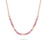 s.Oliver Collier élégant en acier inoxydable poli - IP or rose - Chaîne d'ancre de 47 cm - Imperméable et doux pour la peau