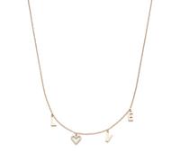 s.Oliver Collier élégant en acier inoxydable poli - IP or rose - Chaîne rolo de 47 cm - Imperméable et doux pour la peau