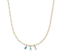 s.Oliver Collier élégant en acier inoxydable poli - Or IP - Chaîne à maillons de 50 cm - Imperméable et doux pour la peau