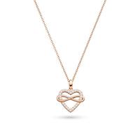 s.Oliver Collier élégant en argent 925 poli - Or rose IP - Chaîne d'ancre de 45 cm - Imperméable et doux pour la peau