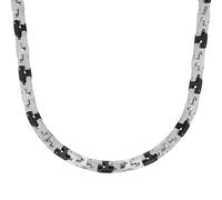 s.Oliver Collier en acier inoxydable pour homme, collier, argent, livré dans un coffret cadeau à bijoux