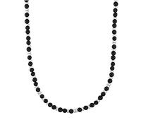 s.Oliver Collier homme en acier inoxydable avec agate, 46+5 cm, noir, livré dans un coffret cadeau, 2031485