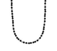s.Oliver Collier homme en acier inoxydable avec agate, 46+5 cm, noir, livré dans un coffret cadeau, 2031485