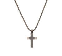 s.Oliver Chaîne avec pendentif en acier inoxydable Garçons Enfants Collier, 40+3 cm, Argent, Croix, Livré en boîte cadeau de bijoux