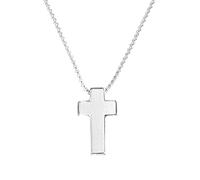 s.Oliver Collier pour enfant garçon avec pendentif en acier inoxydable, 40+3 cm, argent, croix, livré dans un coffret cadeau, 2035539