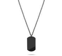 s.Oliver Collier pour homme - Collier en acier inoxydable mat avec pendentif de jour - IP noir - Chaîne d'ancre réglable jusqu'à 60 cm - Imperméable et doux pour la peau