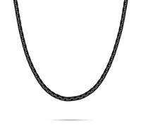 s.Oliver Collier pour homme - Collier en acier inoxydable mat - IP noir - Chaîne vénitienne de 55 cm - Imperméable et doux pour la peau