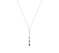 s.Oliver Collier Y pour femme en argent sterling 925, avec zircone synthétique, 42+3 cm, bleu, livré dans un coffret cadeau, 2031402