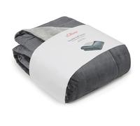 s.Oliver Double Doux Couverture Douilette Bicolore 150x200 cm - Plaid Anthracite/Gris Clair, jeté de canapé en Microfibre Moelleuse