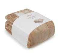 s.Oliver Double Doux Couverture Douilette Bicolore 150x200 cm - Plaid Beige/Blanc Laine, jeté de canapé en Microfibre Moelleuse