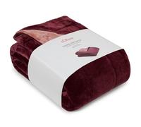 s.Oliver Double Doux Couverture Douilette Bicolore 150x200 cm - Plaid Bordeaux foncé/Rose, jeté de canapé en Microfibre Moelleuse